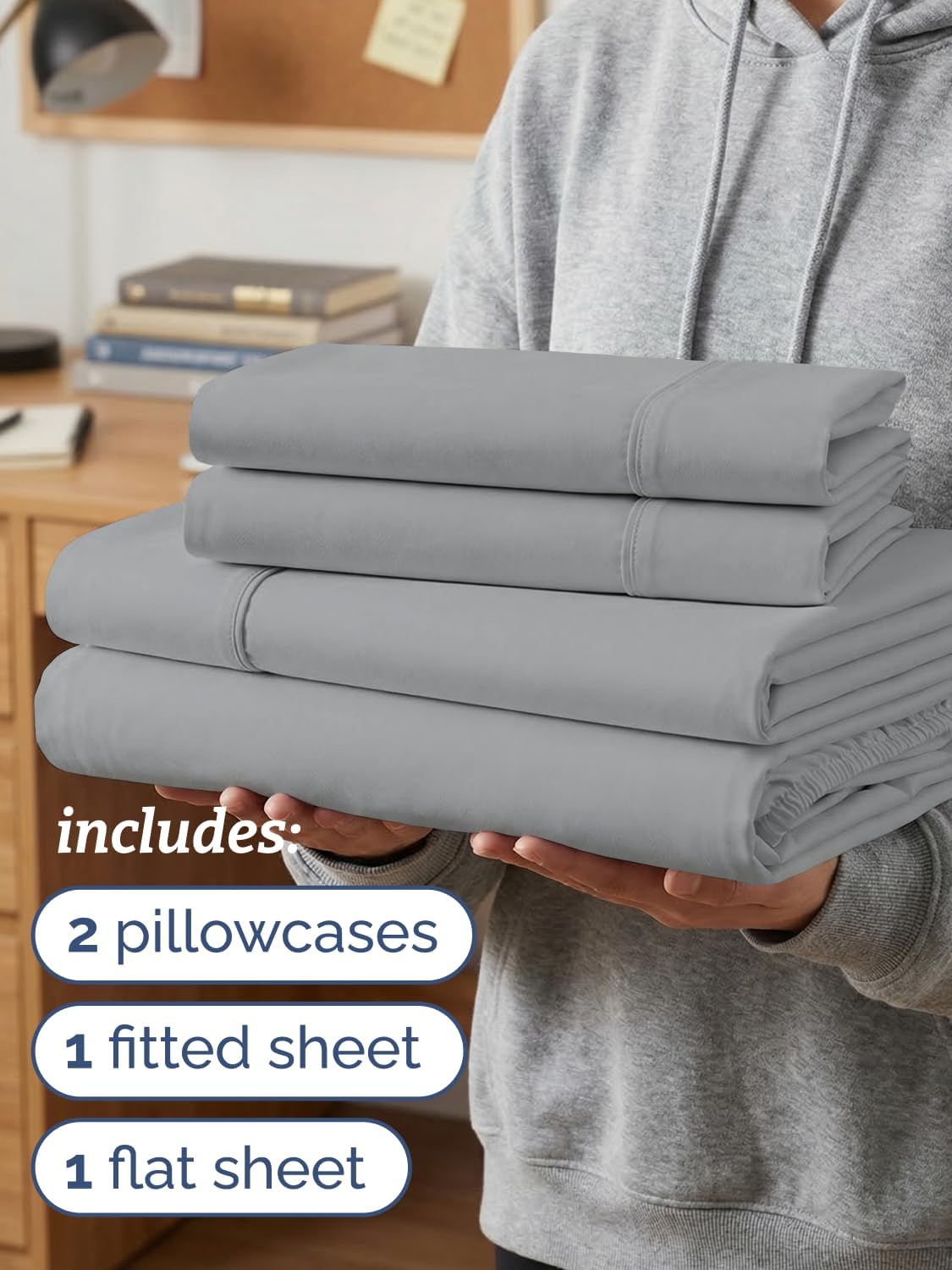 Twin XL 4 Piece Sheet Set - Comfy, Breathable & Cooling - Soft Hotel Luxury Bedding for Women, Men, Kids, Teens and Children - 1 Flat & 1…