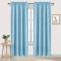 Dwcn Blackout Curtains Room Darkening Thermal Insulated Bedroom Curtains Window Curtain Panels, 52 x 84 inches Long, Set of 2 Light Blue Ro…
