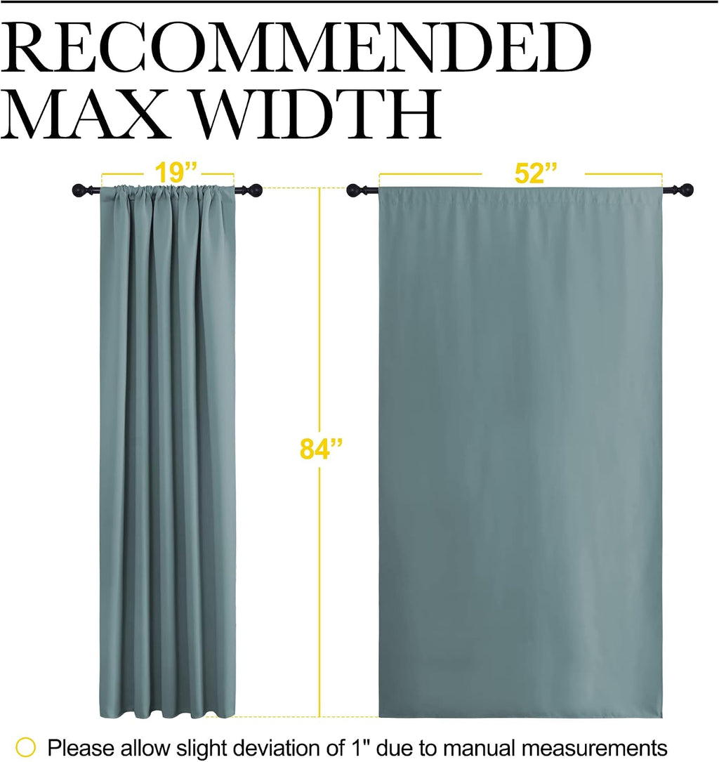 NICETOWN Greyish Blue Blackout Curtains Panels for Window, Thermal Insulated Rod Pocket Blackout Drapes/Draperies for Living Room (2…