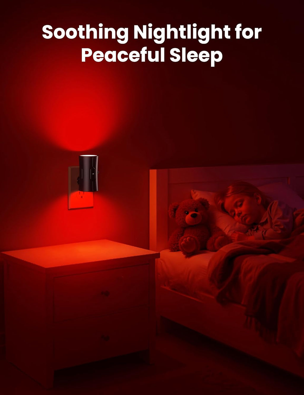 Sujeet LED Night Lights Plug into wall, Bright Night Light, Dusk to Dawn Sensor, Red Night Light, 0-100LM Adjustable Brightness, Dimmable N…