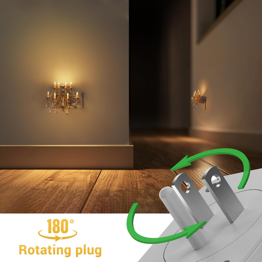 L LOHAS LED Night Lights Plug into Wall, Crystal Chandelier Candle Nightlight with Dusk to Dawn Sensor, Brightness Adjustable,3000K Soft…