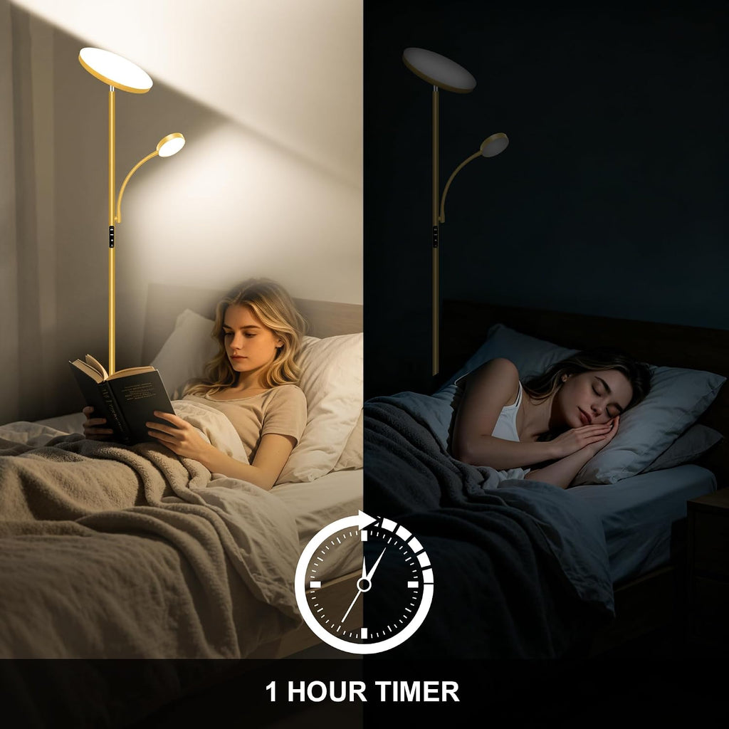 Floor Lamp-42W/4200LM Super Bright Floor Lamp, Dimmable 2-in-1 LED Floor Lamp for Bedroom, Torchiere Floor Lamps with Remote & Touch…