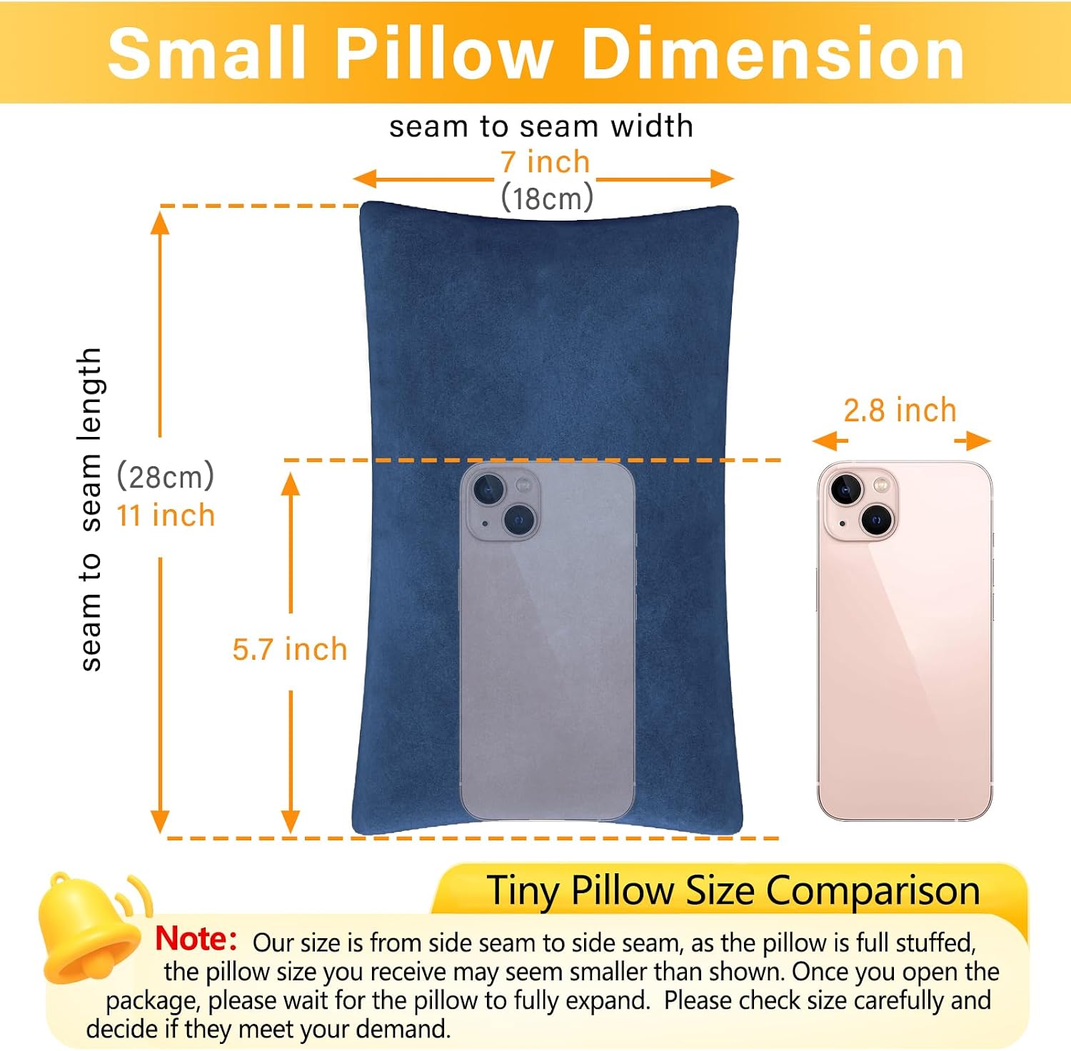 1 MIDDLE ONE 2 Pack Small Pillow, Memory Foam Mini Pillow 11 X 7 Inches for Travel, Sleeping, Nap and Neck, Knee, Lumbar Support, Tiny…