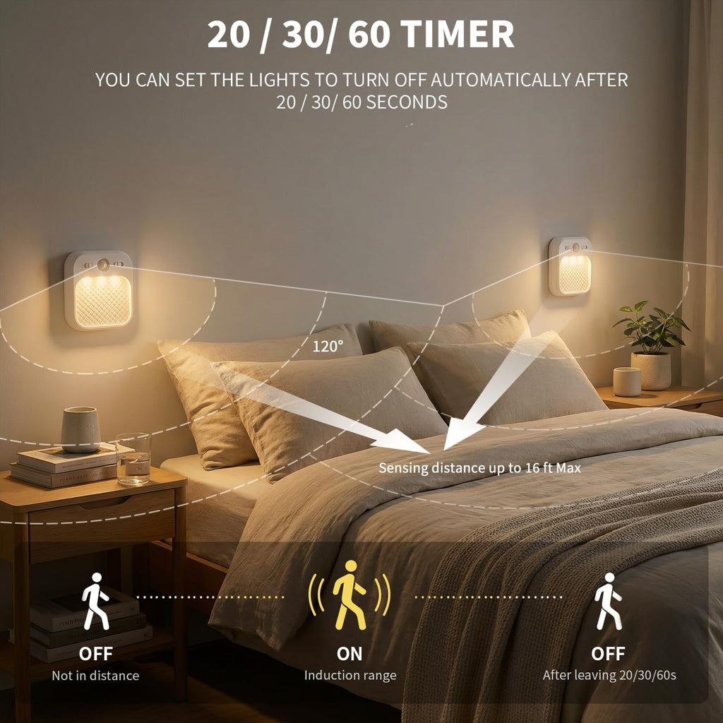 Motion Sensor Night Light, Rechargeable Magnetic LED Closet Light with 3 Color Temperatures & Stepless Dimming, Type-C Charging…