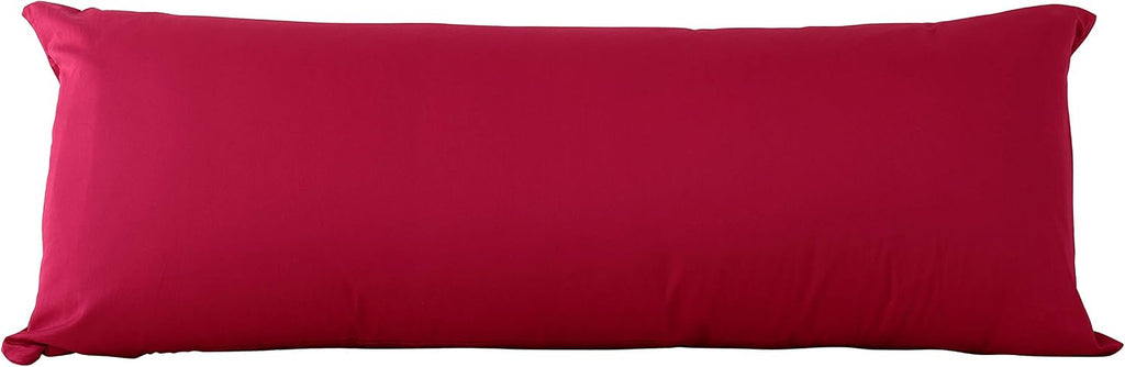 Evolive 300 Thread Count 100% Cotton Body Pillow Cover, 21" x 54", Soft Breathable Replacement Pillow Case with Hidden Zipper Closure (Red)…
