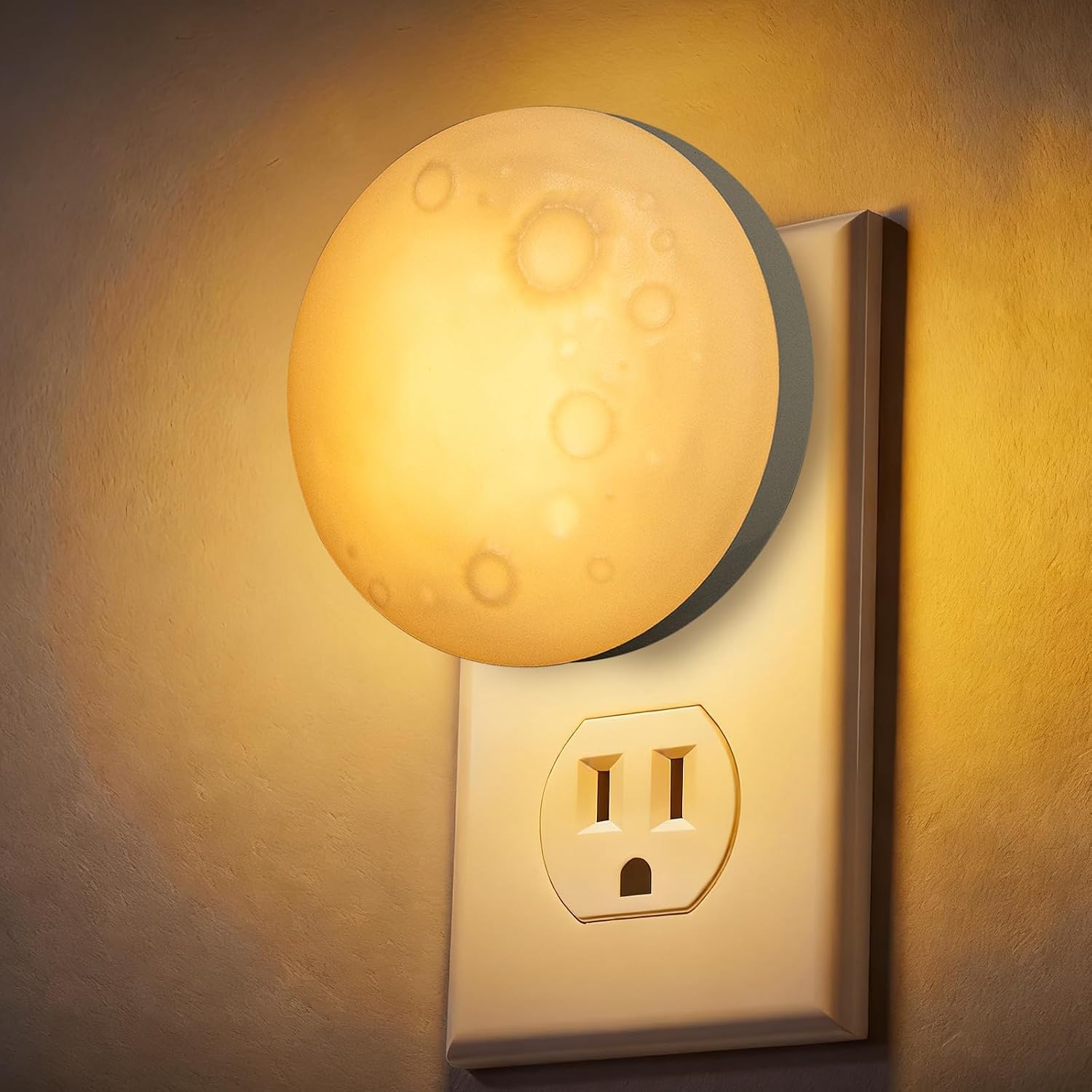 Moon Night Light Plug in Wall, Dimmable LED Lunar Lamp with 3 Color Lighting & Timer, Decorative Wall Night Light for Kids Adults Bedroom…