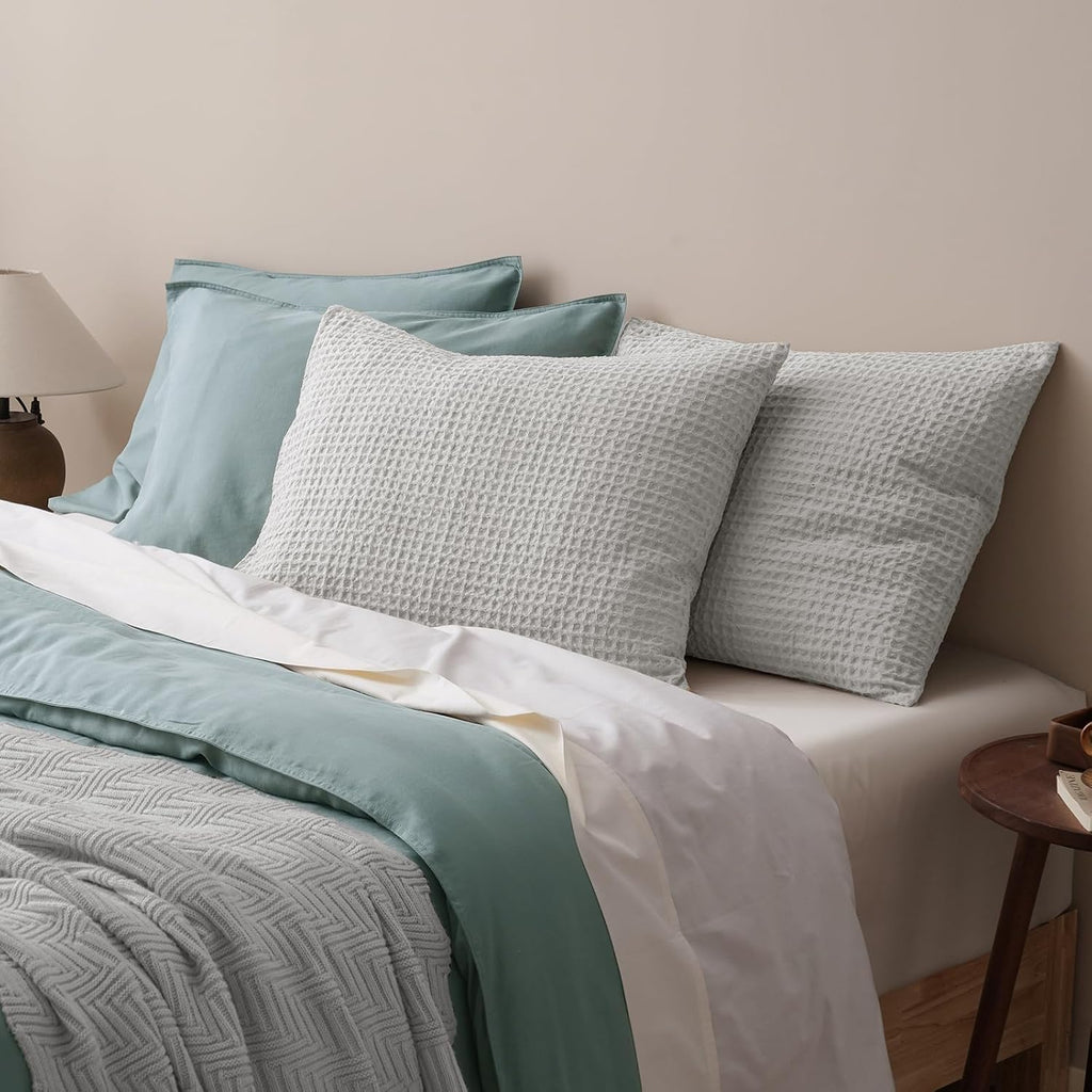 Phf Ultra Soft Waffle Weave Pillow Shams Standard Size, No Insert, 2 Pack 20" x 26" Pillowcases, Breathable & Skin-Friendly Pillow Cases, St…