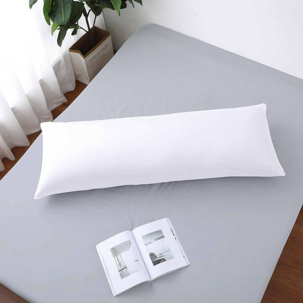 ShunjieHome 100% Egyptian Cotton Body Pillow Cover Long Pillow Case, 600 Thread Count Bed Pillow Protector with Zipper, Sateen Weave Coolin…