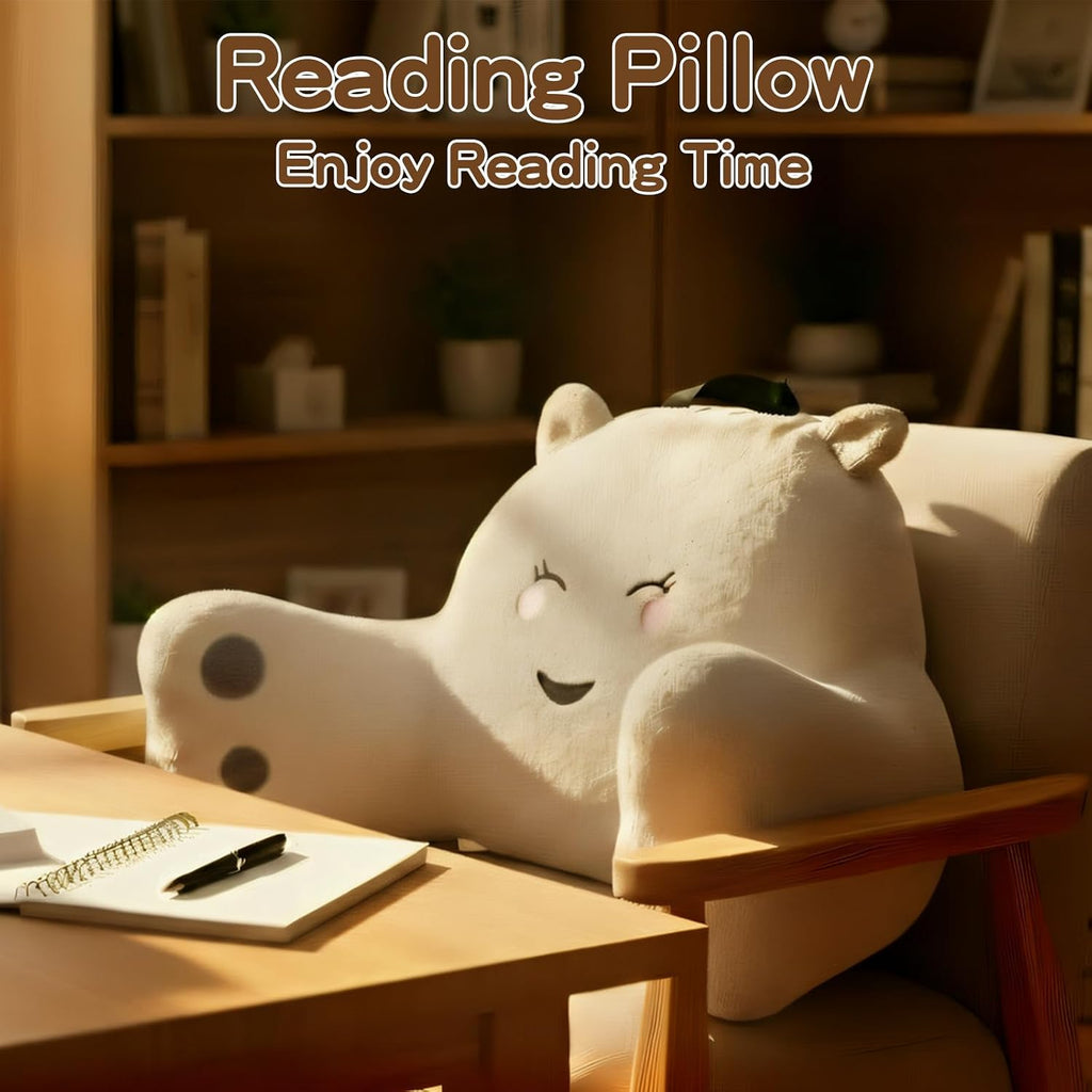 Ajicong Reading Pillow for Sitting in Bed Couch Teens/Adult, Back Rest Pillow for Sitting Up in Bed with Shredded Memory Foam, Includes Arm…