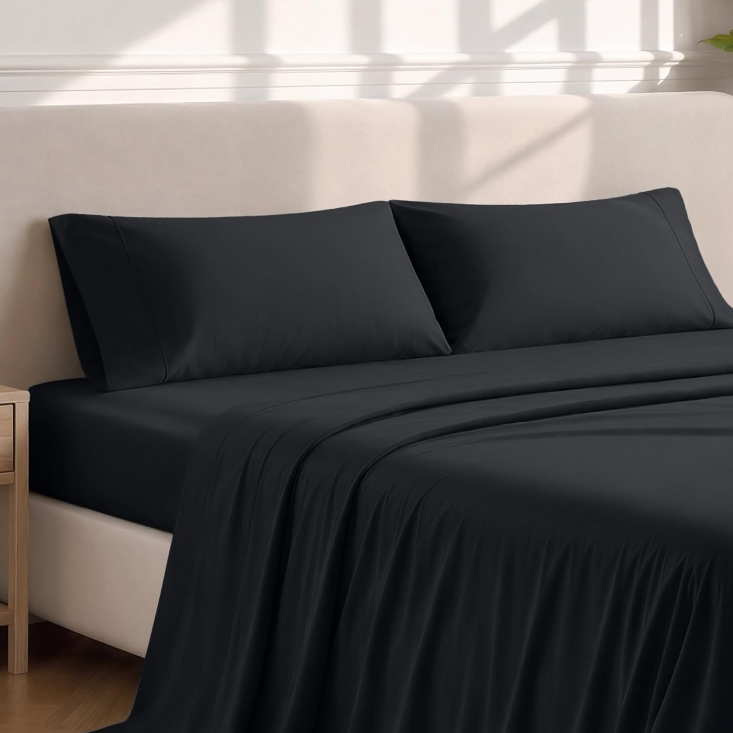 BareHome Bare Home 1800 Ultra-Soft Microfiber Pillowcase Set - Double Brushed - Hypoallergenic - Wrinkle Resistant (King Pillowcase Set of…