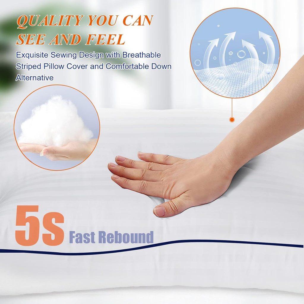 SEMZSOMHotelCollection SEMZSOM Bed Pillows for Sleeping, King Size Pillows Set of 2 Cooling Luxury Hotel Quality Pillow with Soft Down Alte…