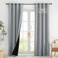 NICETOWN Grey Blackout Curtains for Bedroom 52 X 84 Inch Long 2 Panels Set Light Room Darkening Plylux Drapes for Living Room, Soundproof…