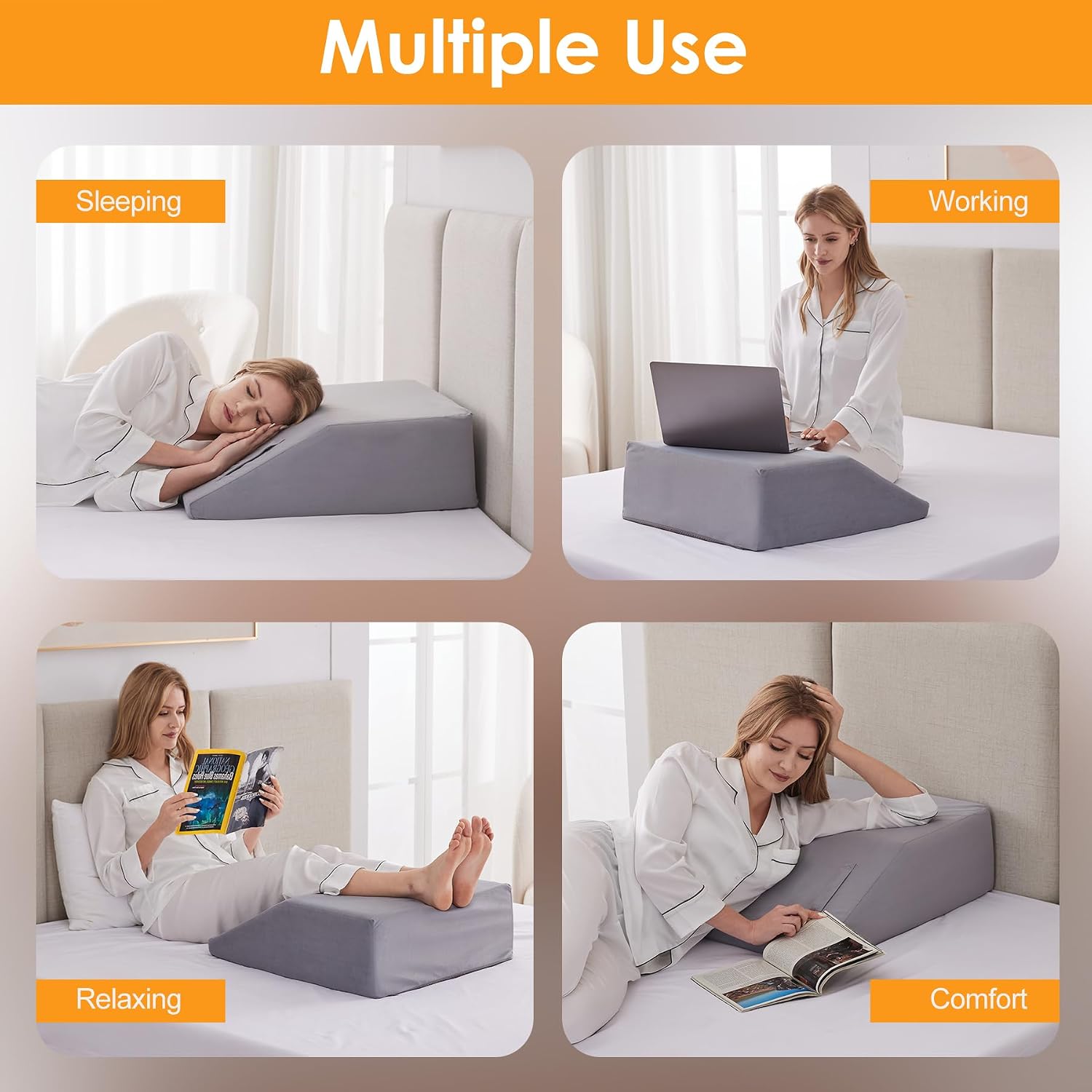Ruqmuis Leg Elevation Pillow for After Surgery, 10inch Foam Leg Elevating Pillow for Swelling and Blood Circulation, Leg Wedge Pillow for S…