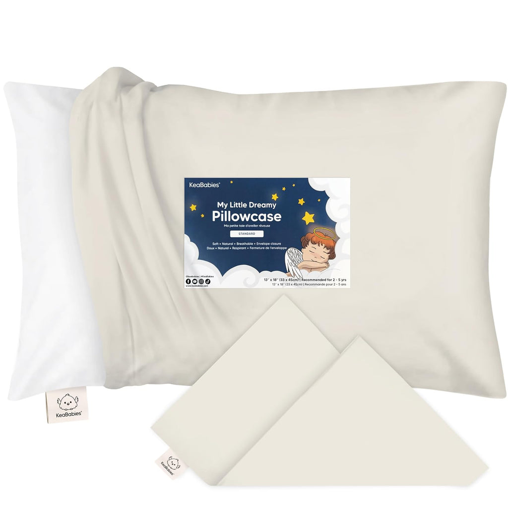 KeaBabies Toddler Pillowcase 13"x18" - Organic Cotton Toddler Pillowcase for Kids, Boys, Girls, Soft & Durable Cotton Cover for Miniature…