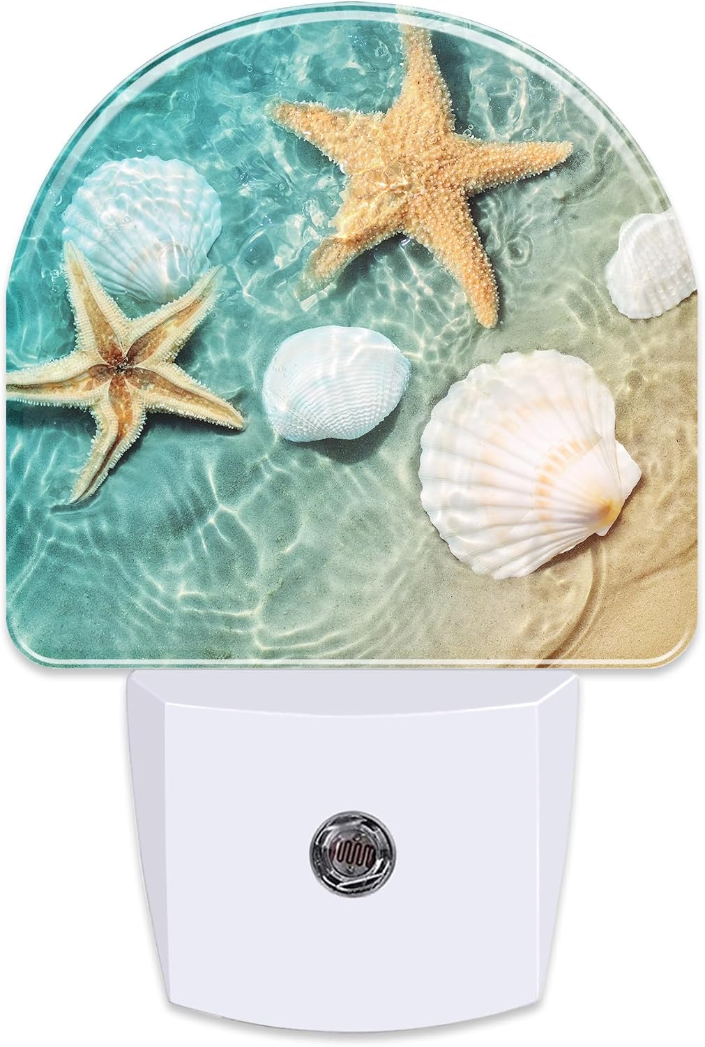 Starfish and Seashell Night Light Plug into Wall, Summer Beach Ocean Waves Dusk to Dawn Night Light Plug in,0.5w Energy Saving Sleep…
