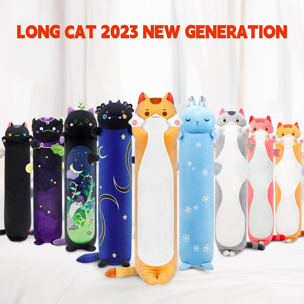 Mewaii Long Cat Plush Kawaii Kids Plush Toy Pillows, Cute Cat Stuffed Animals Soft Plushies, Kitten Big Plush Toys Throw Body Pillow Doll…