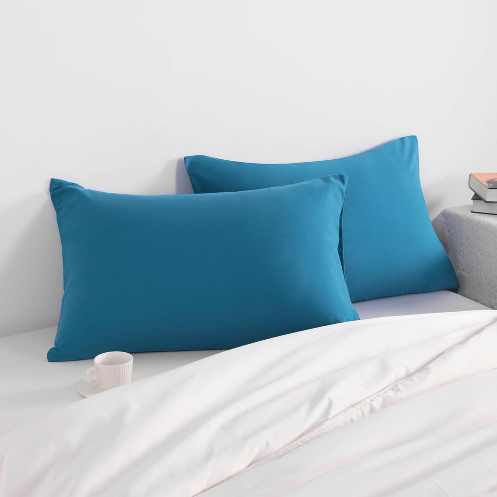 Ntbay King Pillow Cases Set of 2, 2 Pack Brushed Microfiber 20x36 Pillow Cases, Soft, Wrinkle, Fade, Stain Resistant Teal Blue Pillow Cases…
