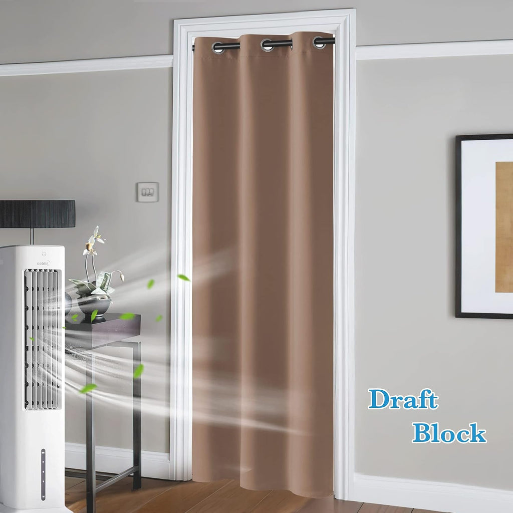 Rybhome RYB Home Blackout Curtains Thermal Insulating Privacy Temporary Door Curtains for Bedroom Closet Doorway Accordion Door Interior Li…