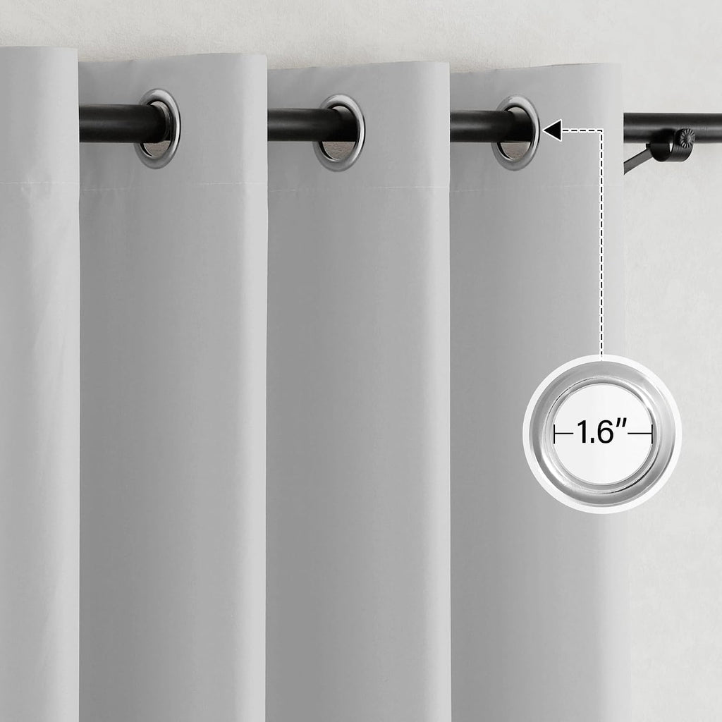Nicetown 100% Blackout Off White Curtains for Bedroom, Grommet Thermal Window Treatments Portable Curtains Lightweight Travel Shades for Li…