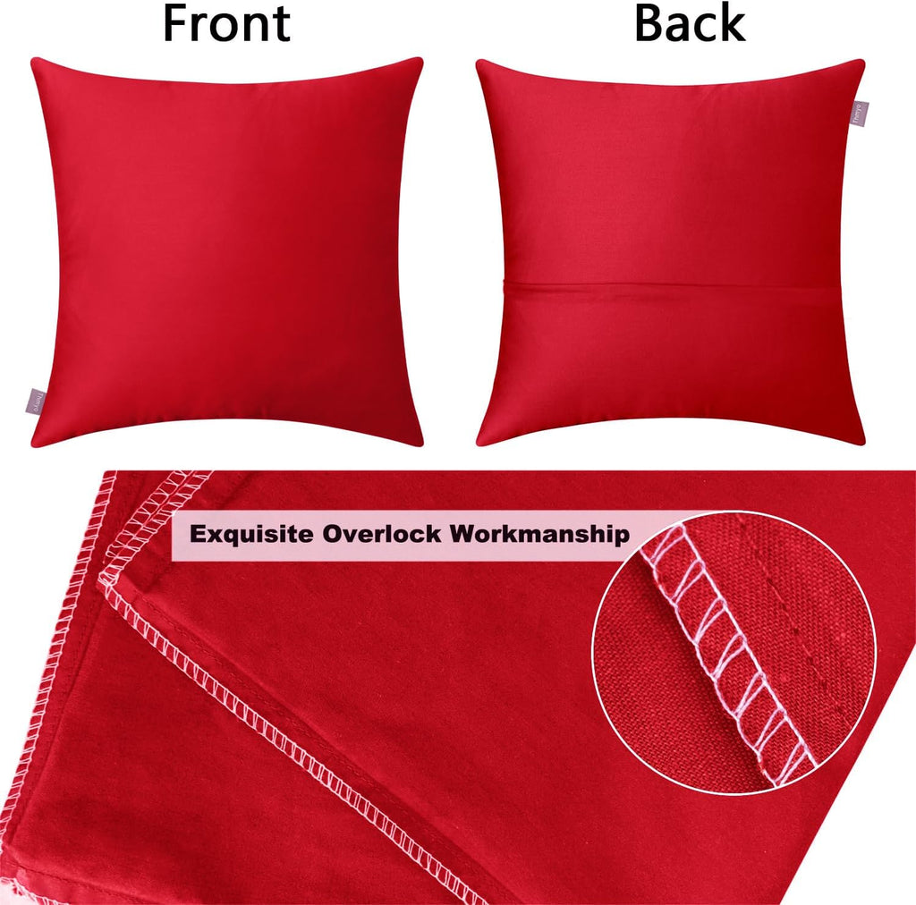 Thmyo 4-Pack 100% Cotton Comfortable Solid Decorative Throw Pillow Case Square Cushion Cover Pillowcase Sublimation Blank Pillow Covers DIY…