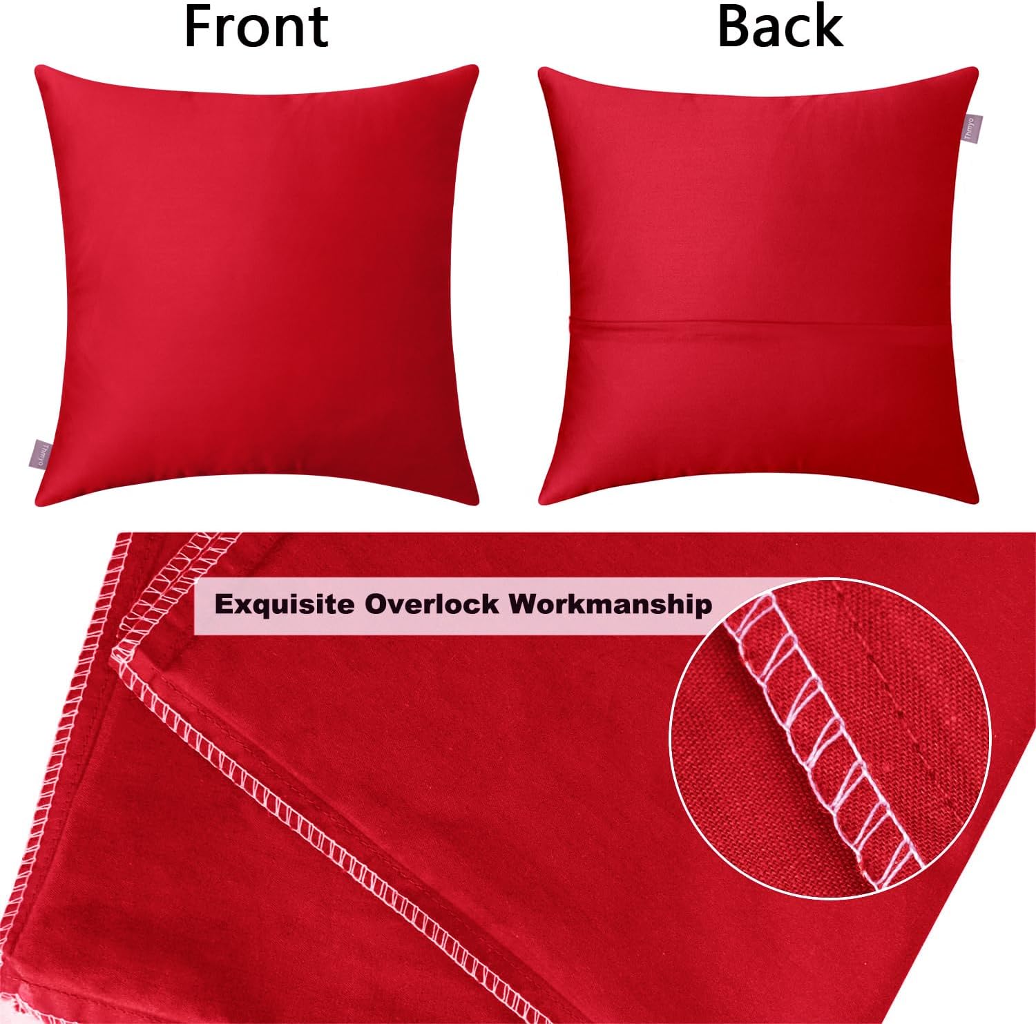 Thmyo 4-Pack 100% Cotton Comfortable Solid Decorative Throw Pillow Case Square Cushion Cover Pillowcase Sublimation Blank Pillow Covers DIY…