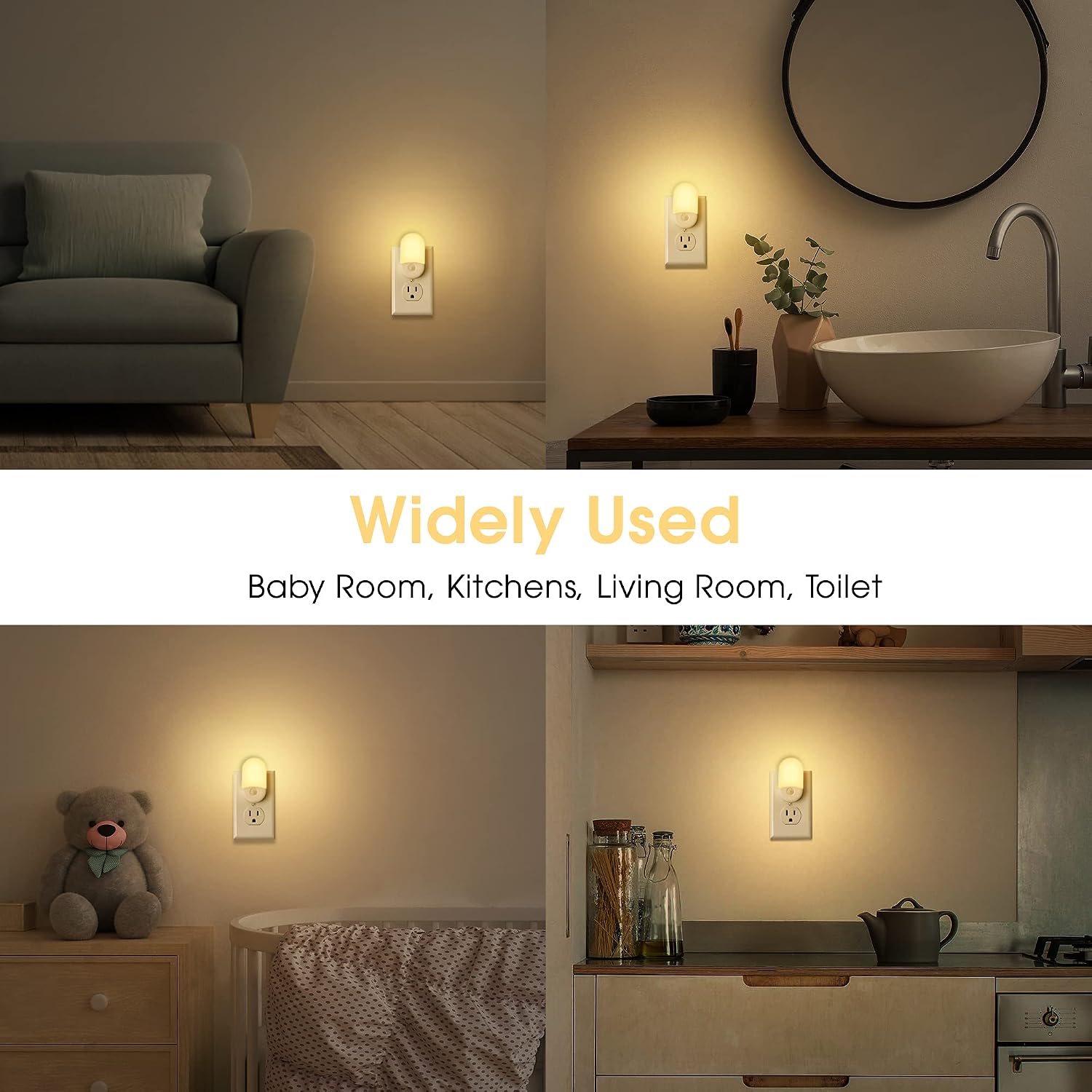 L LOHAS LED Night Lights Plug into Wall, [2 Pack] LED Dimmable Night Light with Light Sensors, 30/60LM Adjustable Brightness Nightlights…