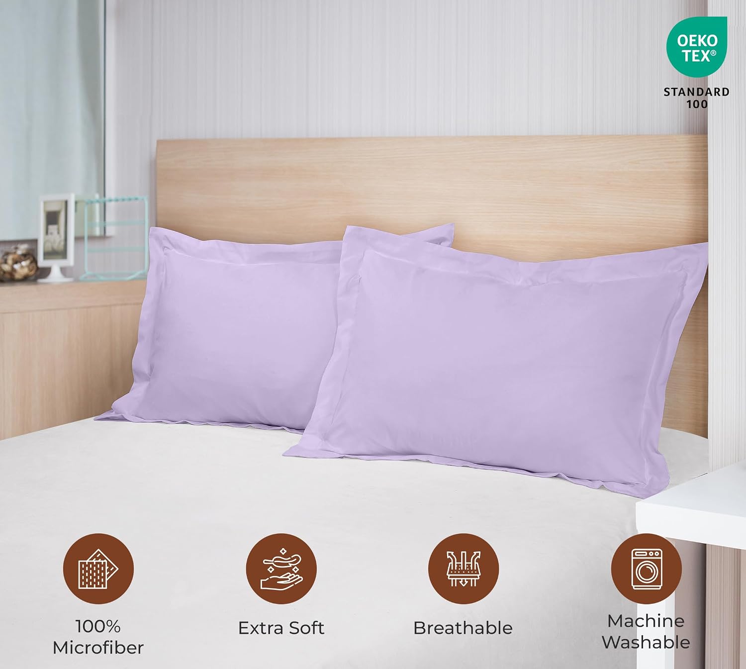 Royalelinens Royale Linens Pillow Shams 2 Pack Euro Size 26x26 Inch - Brushed 1800 Microfiber - Bed Pillow Shams, Wrinkle Resistant Super S…