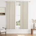 Guken 100% Blackout Linen Curtains 63 Inch Length 2 Panels Set for Living Room Bedroom Back Tab Thermal Insulated Black Out Drapes Room Dar…