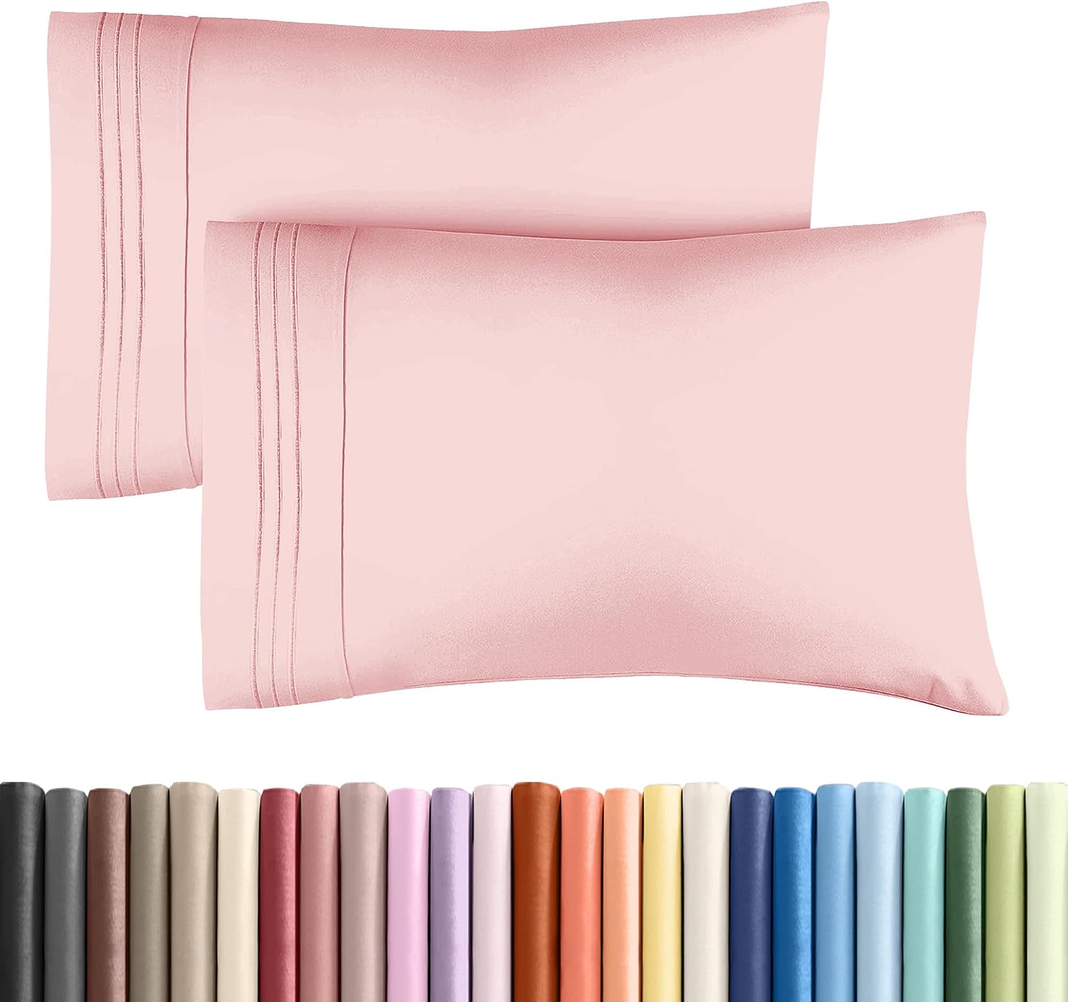 King Pillow Cases Set of 2 - Ultra Soft Hotel Quality Pillowcase Covers - Comfy, Cozy & Wrinkle Free - Shrinkage, Stain & Fade Resistant…