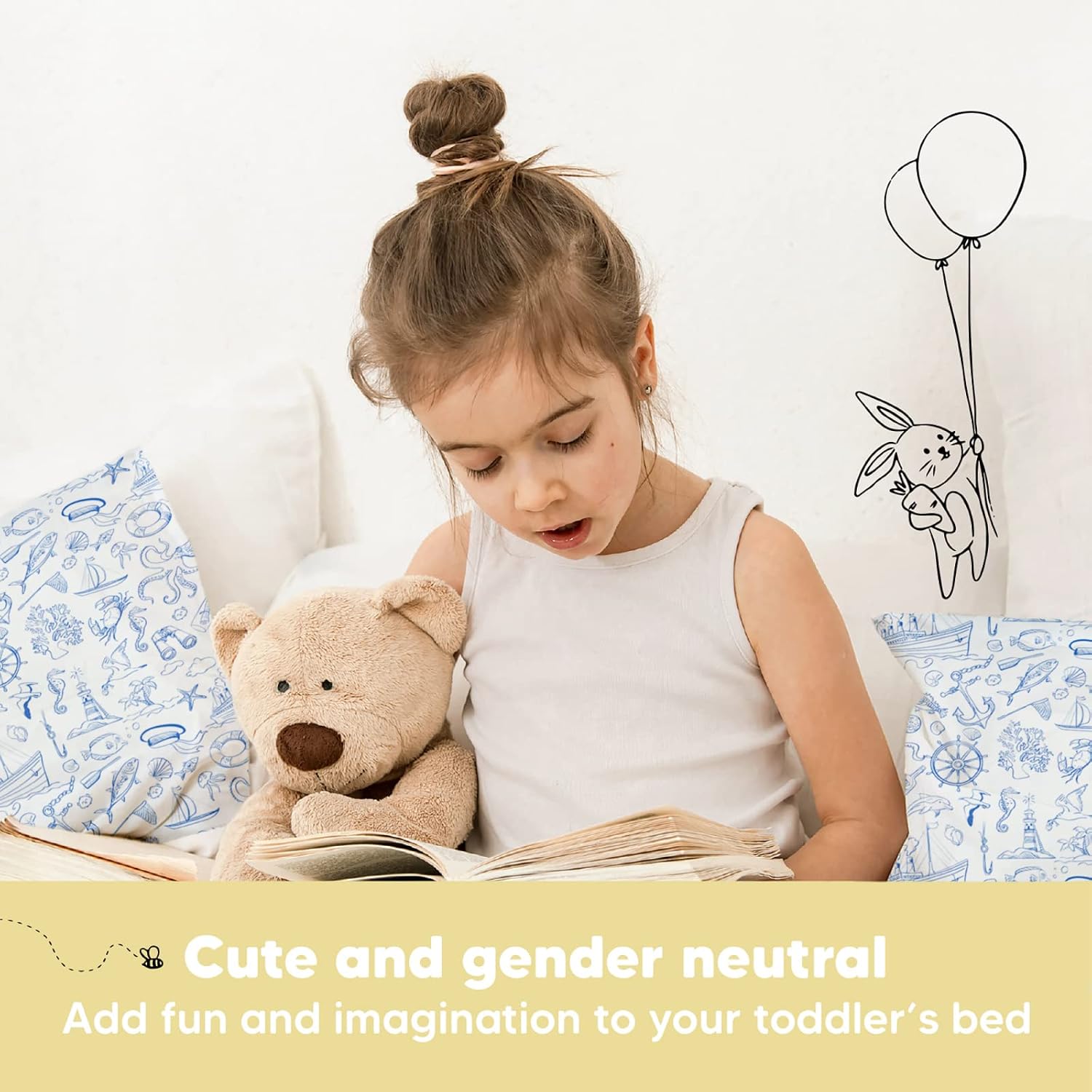 Toddler Pillow with Pillowcase - 13x18 My Little Dreamy Kids Travel Bed Pillows for Sleeping, Organic Cotton Small Pillowcase, Soft &…