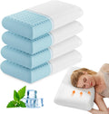 Olixis Memory Foam Pillows for Sleeping,4 Pack Queen Size Bed Pillows for Adults, with Removable Washable Cover, Breathable Mesh, Gel Cooling…
