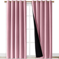 Nicetown Crystal Pink Full Shade Curtain Panels, Pair of Energy Smart & Noise Blocking Out Blackout Drapes for Dining Room Window, Thermal…