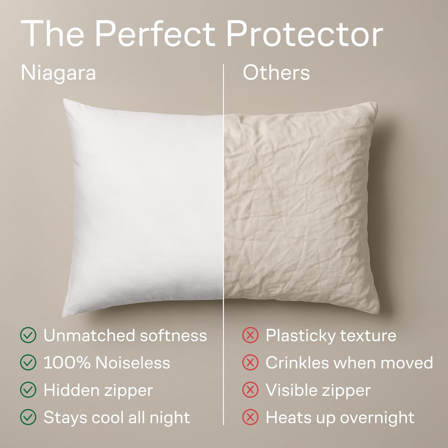 Ultra Soft Pillow Protectors with Zipper King Size - Set of 2 Breathable Pillow Covers - 100% Protection Against Stains, Dust & Dirt…