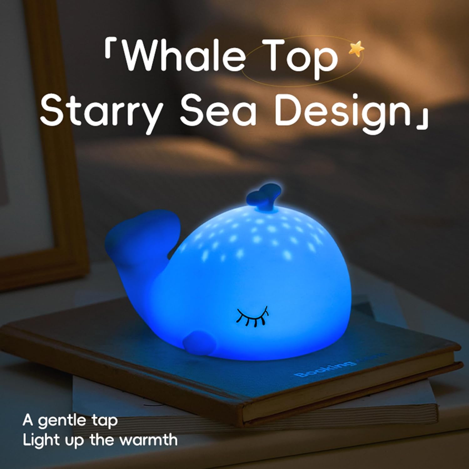 Whale Night Light, 7 Colors Dimmable Bedside Lamp, Touch Control Night Lamp with Timer Table Lamp, Used for Camping Party Room Decor (Whale)