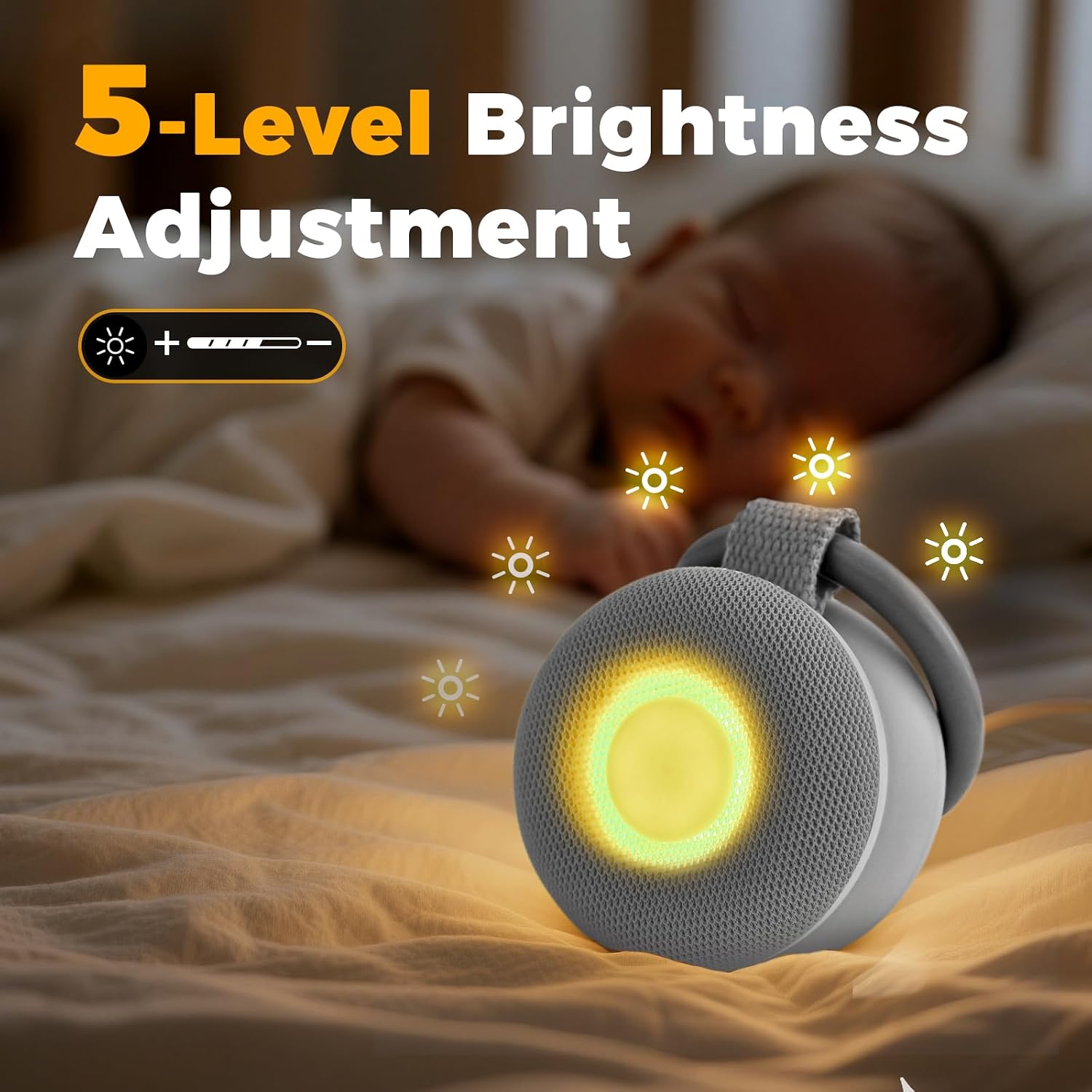 Portable Sound Machine - White Noise Sound Machine for Baby, Travel Donut Sound Machine for Sleep, 15 Soothing Sounds & 7 Colors Night…
