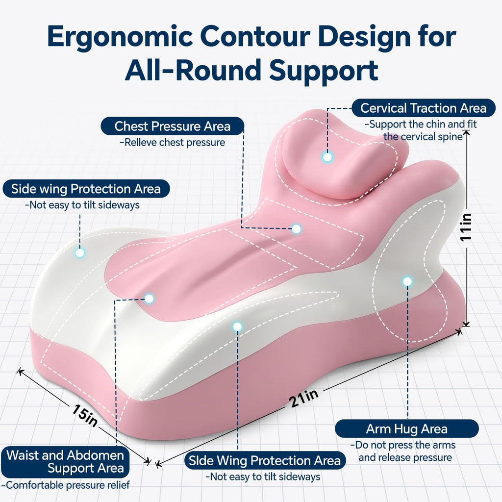 Generic Ergonomic Reading Pillow, Memory Foam Wedge Pillow, Adjustable Pillows, Multi-Positional Support Cushion for Stomach Sleeper…