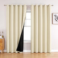 ChrisDowa 100% Blackout Curtains 84 inch Long for Bedroom with Black Liner, Extra Wide 2 Thick Layers Total Blackout Thermal Insulated Grom…