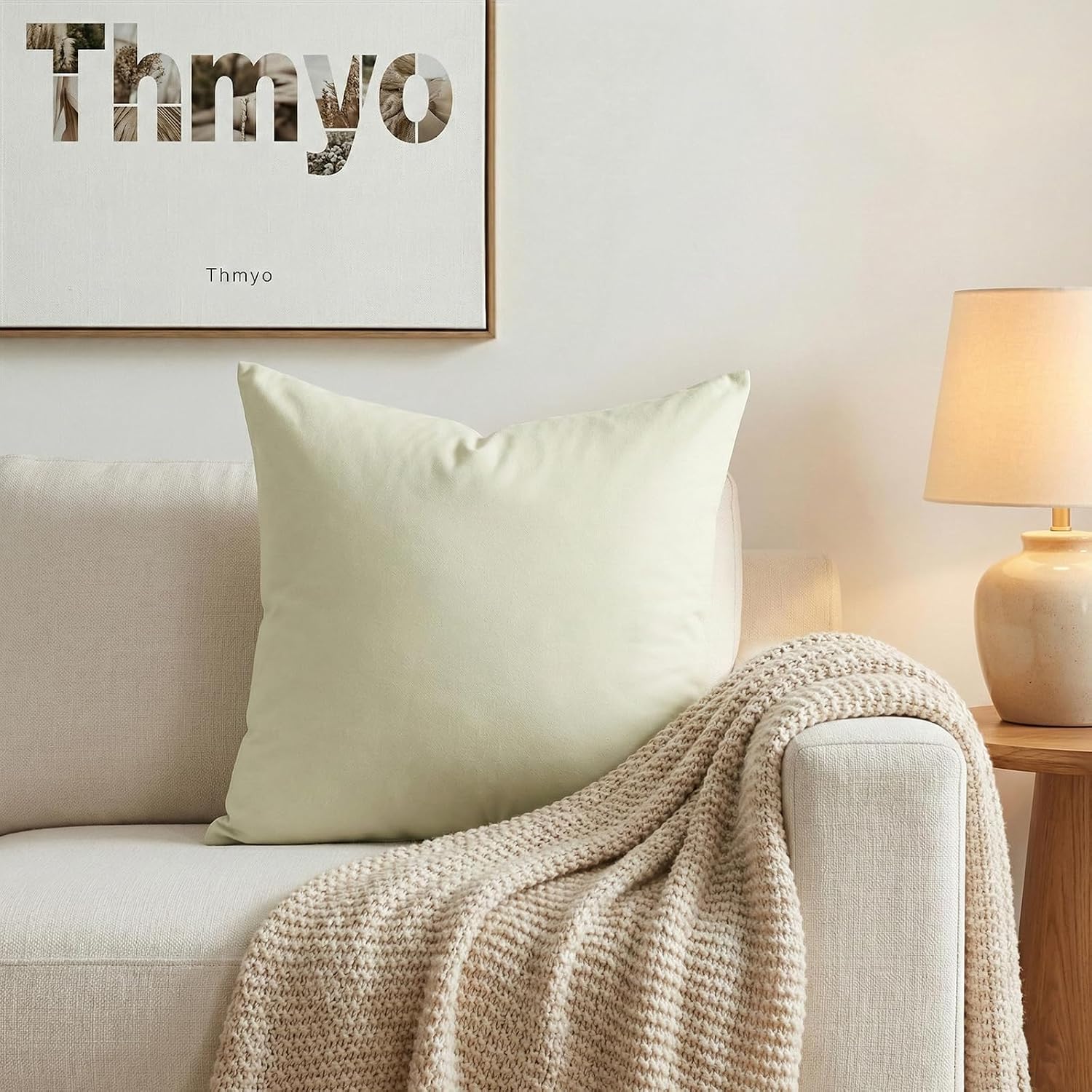 Thmyo 4-Pack 100% Cotton Comfortable Solid Decorative Throw Pillow Case Square Cushion Cover Pillowcase Sublimation Blank Pillow Covers DIY…