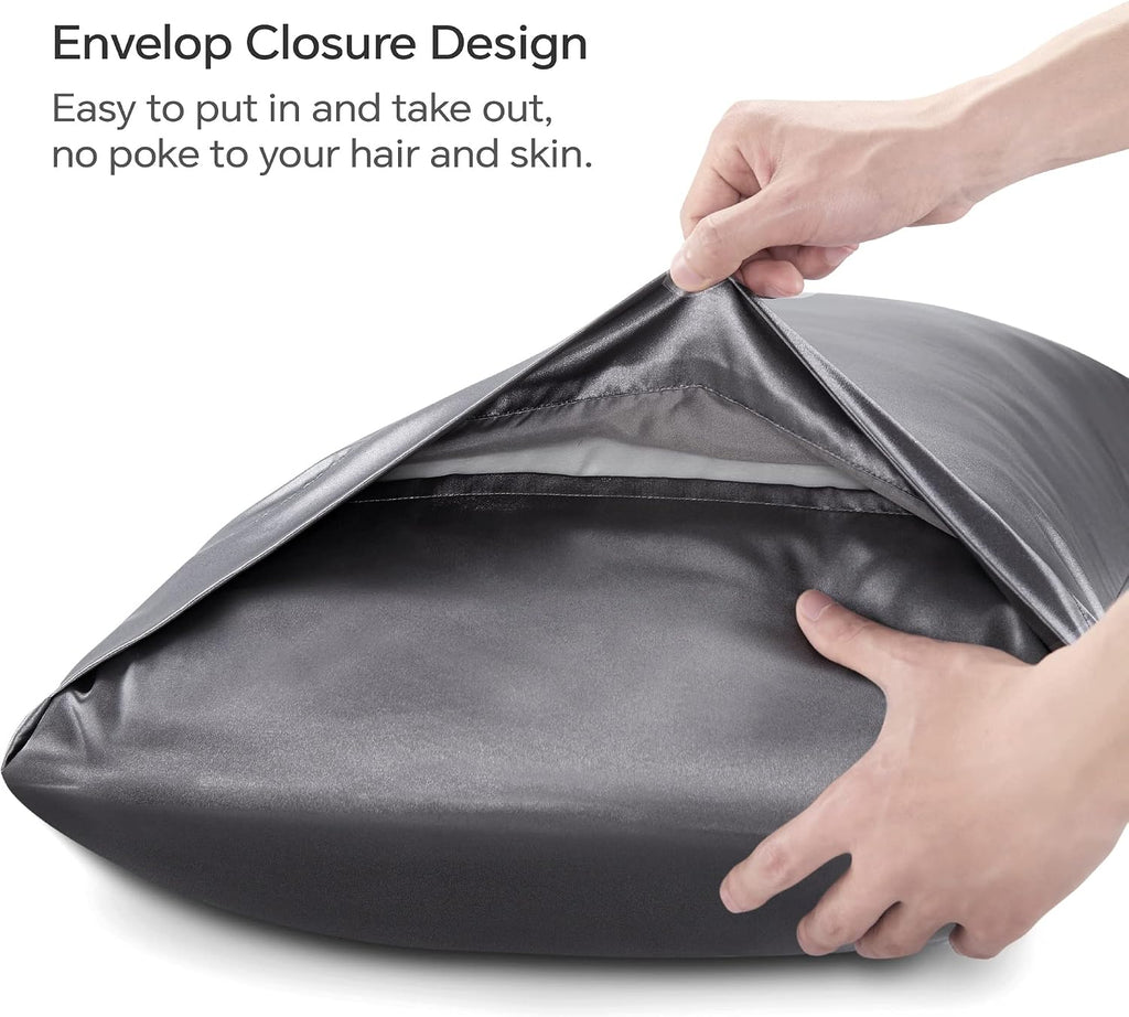 Bedelite Satin Pillowcase for Hair and Skin, Super Soft Similar to Silk Pillow Cases 4 Pack with Envelope Closure, Cooling Pillowcases for…