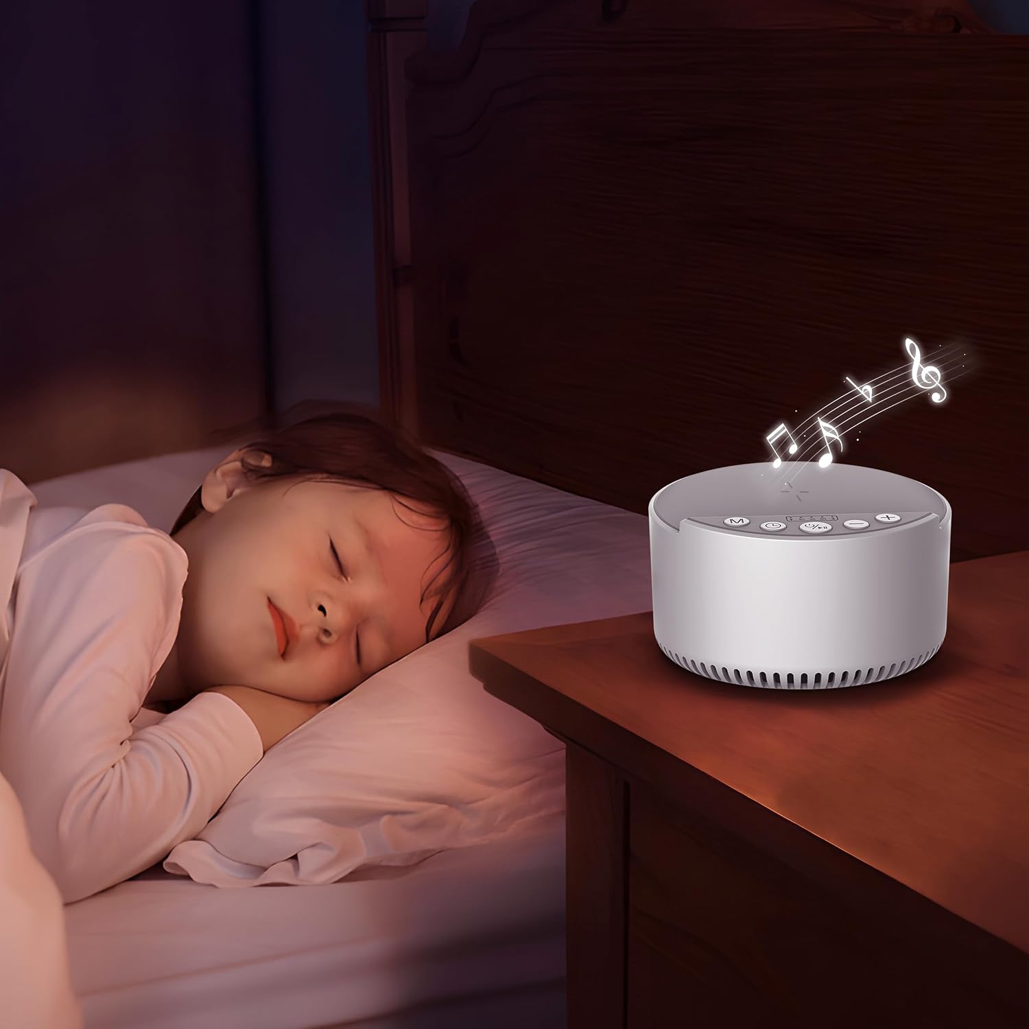 Sound Machine with Wireless Charger, White Noise Machine with Memory Function,6 Soothing Sounds,3 Timers Modes for Baby Kids Adult & Home…
