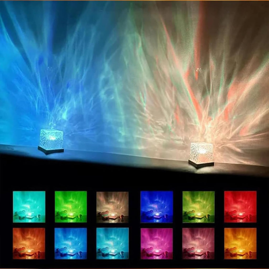 Ocean Wave Projector Light, 16-Color LED Shower Lamp with Remote, 3D Water Ripple Projection, Romantic Ambient Lighting for Kids Room…