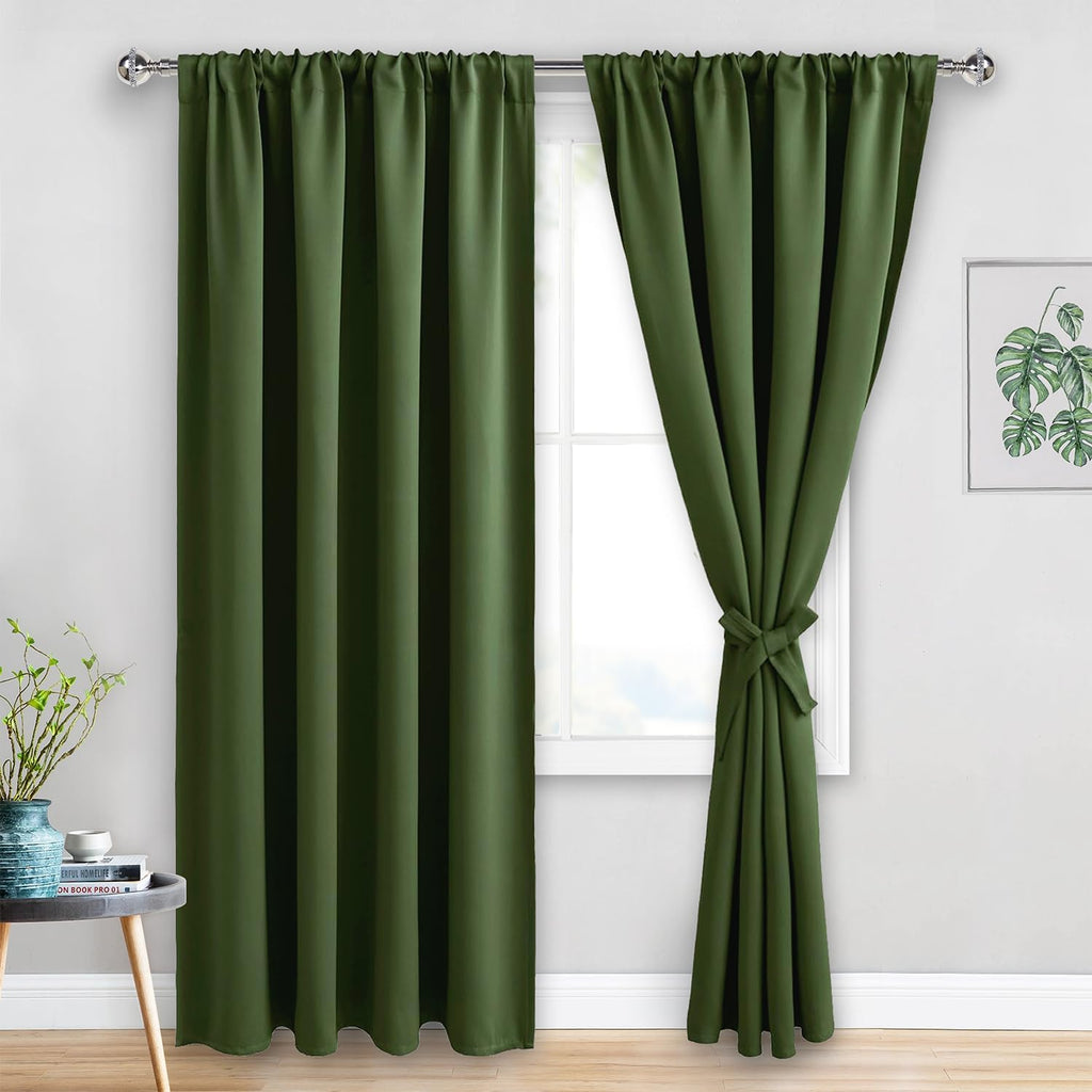 Jiuzhen Christmas Blackout Curtains for Bedroom - Thermal Insulated Room Darkening Noise Reducing, 52 x 84 Inch Length Curtains for Living…