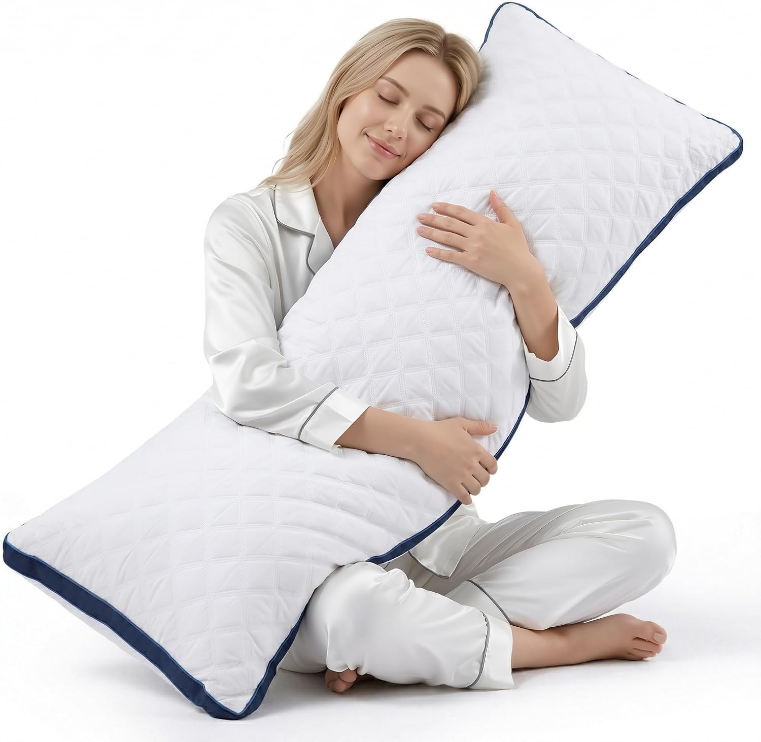 Oubonun Premium Adjustable Loft Quilted Body Pillows - Firm and Fluffy Pillow - Quality Plush Pillow - Down Alternative Pillow - Head…