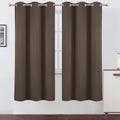 Lemomo Chocolate Brown Thermal Blackout Curtains/42 x 72 Inch/Set of 2 Panels Room Darkening Curtains for Bedroom 72 Inch silver
