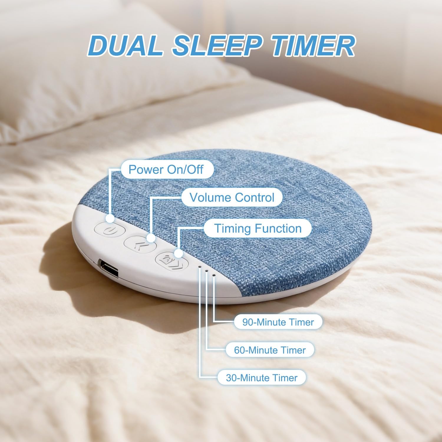 2026 Mini Bluetooth Pillow Speaker for Sleeping, Under Pillow Speaker with Built-in White Noise & Pink Noise Sound Machine, 48H Playtime…