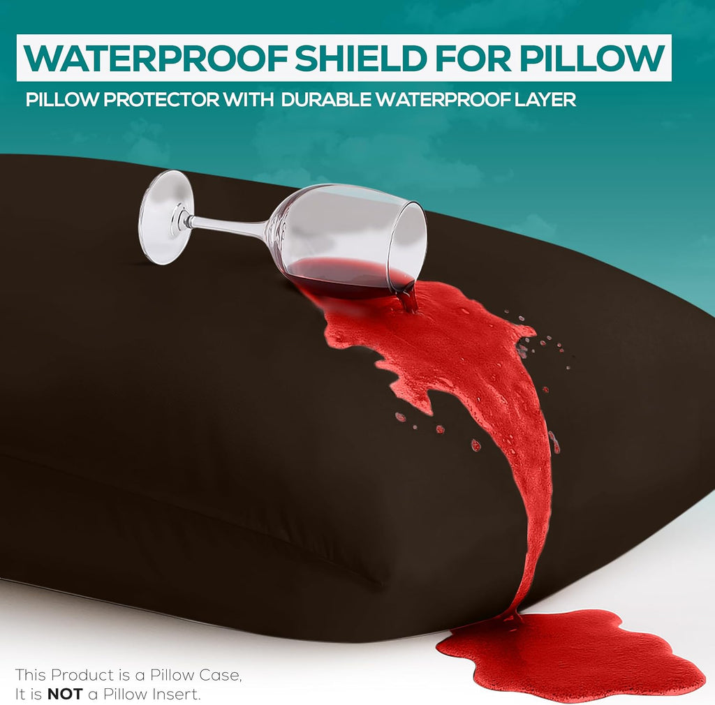 Utopiabedding Utopia Bedding 100% Waterproof Pillow Protectors with Zipper Standard Size (Set of 2), Bed Bug and Dust Mite Proof Zippered P…