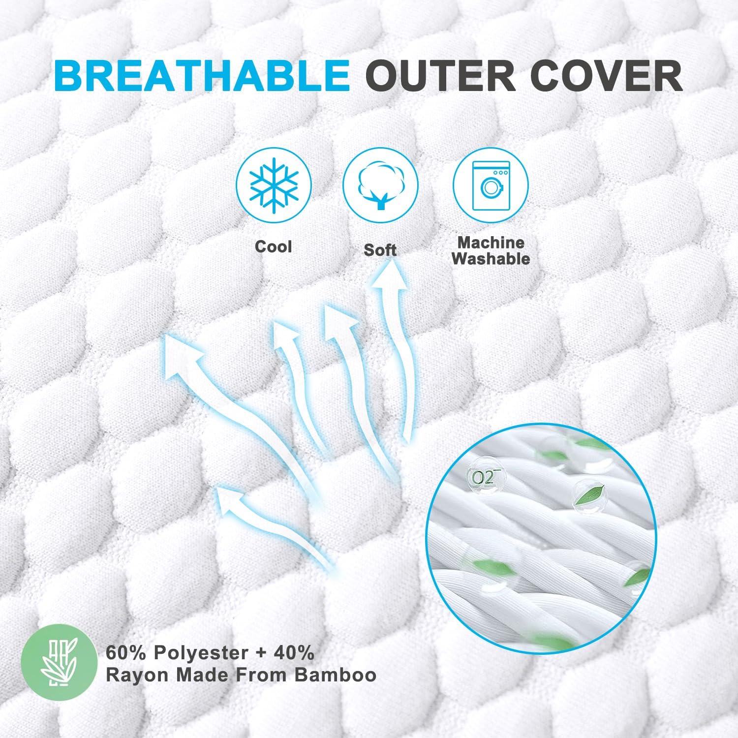 Vvz Cooling Bed Pillows King Size Set of 2, Shredded Memory Foam Pillows for Side Back Stomach Sleepers, Luxury Cool Gel Adjustable Firm Be…