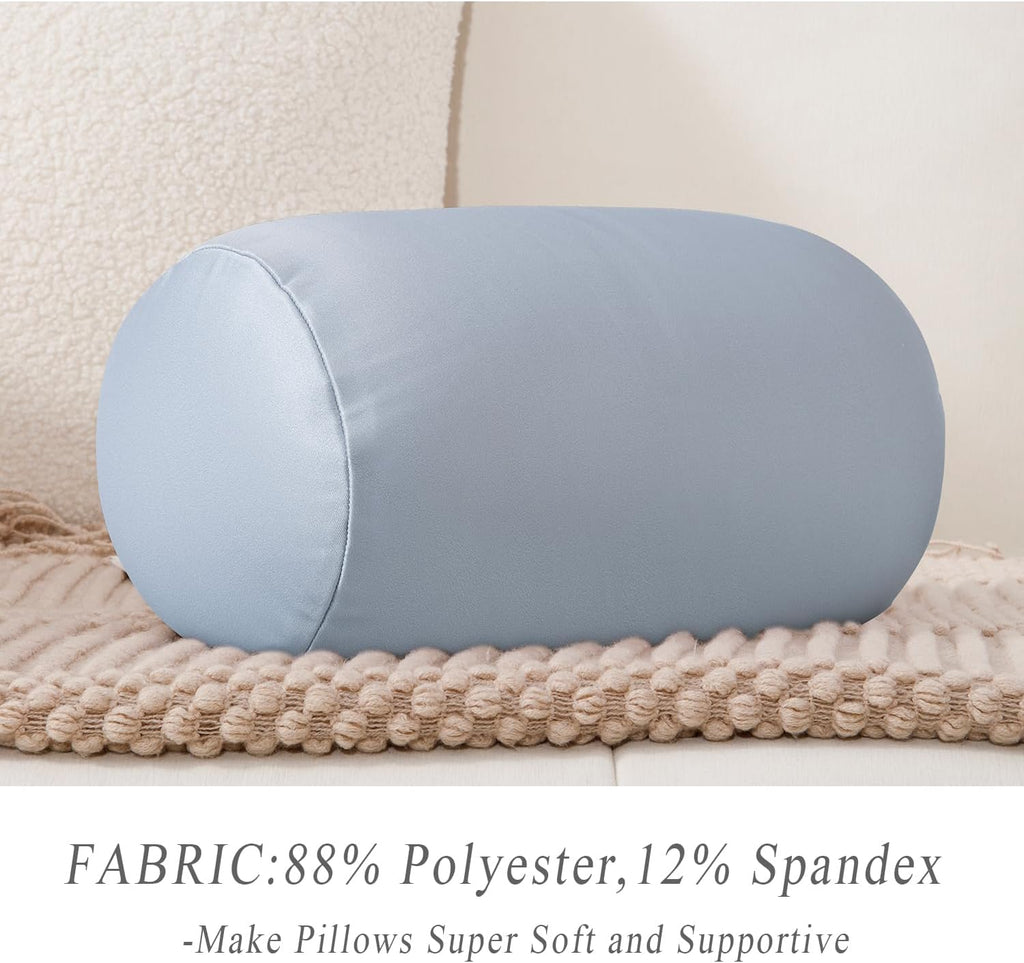 Microbead Neck Body Pillow Tube Microbead Bolster Bean Smooth Cool Pillow Neck Cervical Roll Pillow for Sleeping 7 x 12Inch Throw Travel…