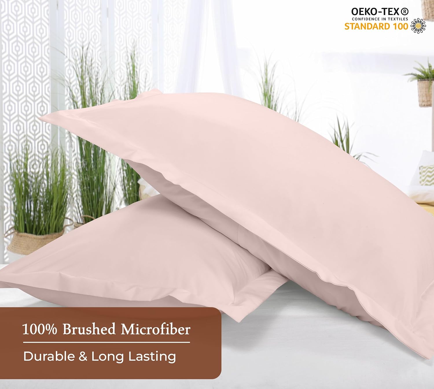 Royalelinens Royale Linens Pillow Shams 2 Pack Queen Size 20x30 Inch - Brushed 1800 Microfiber - Bed Pillow Shams, Wrinkle Resistant Super…