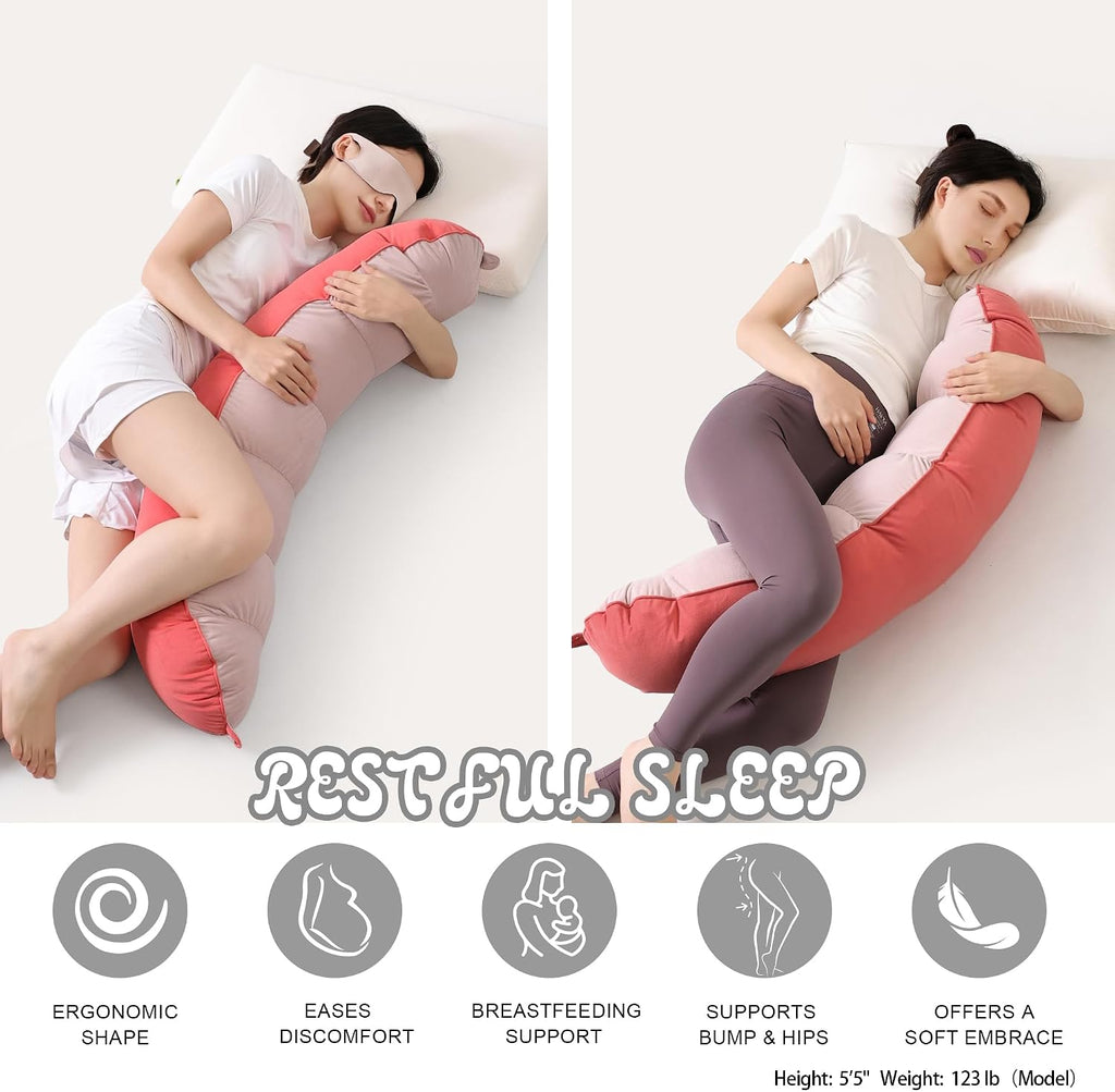 Peallow(Pat. Pend) – Long Round Body Pillow for Adults, Bolster Pillow for Sleeping, Soft and Supportive Pillow for Sleeping & Lumbar…